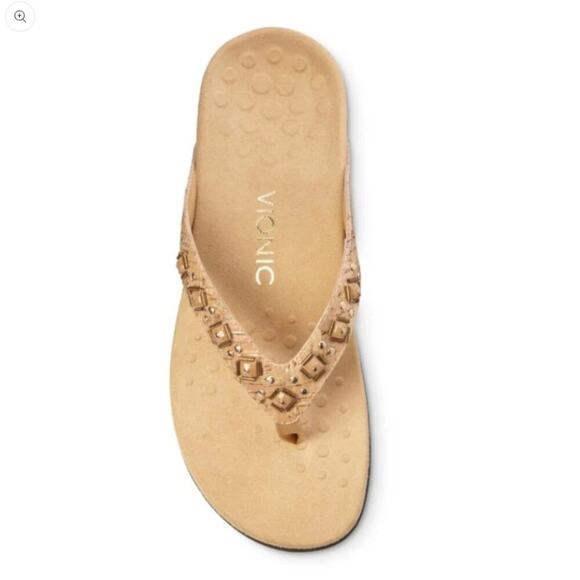 Vionic Rest Floriana 340 Gold Cork Women's Flipflops Size 7 - Picture 1 of 10
